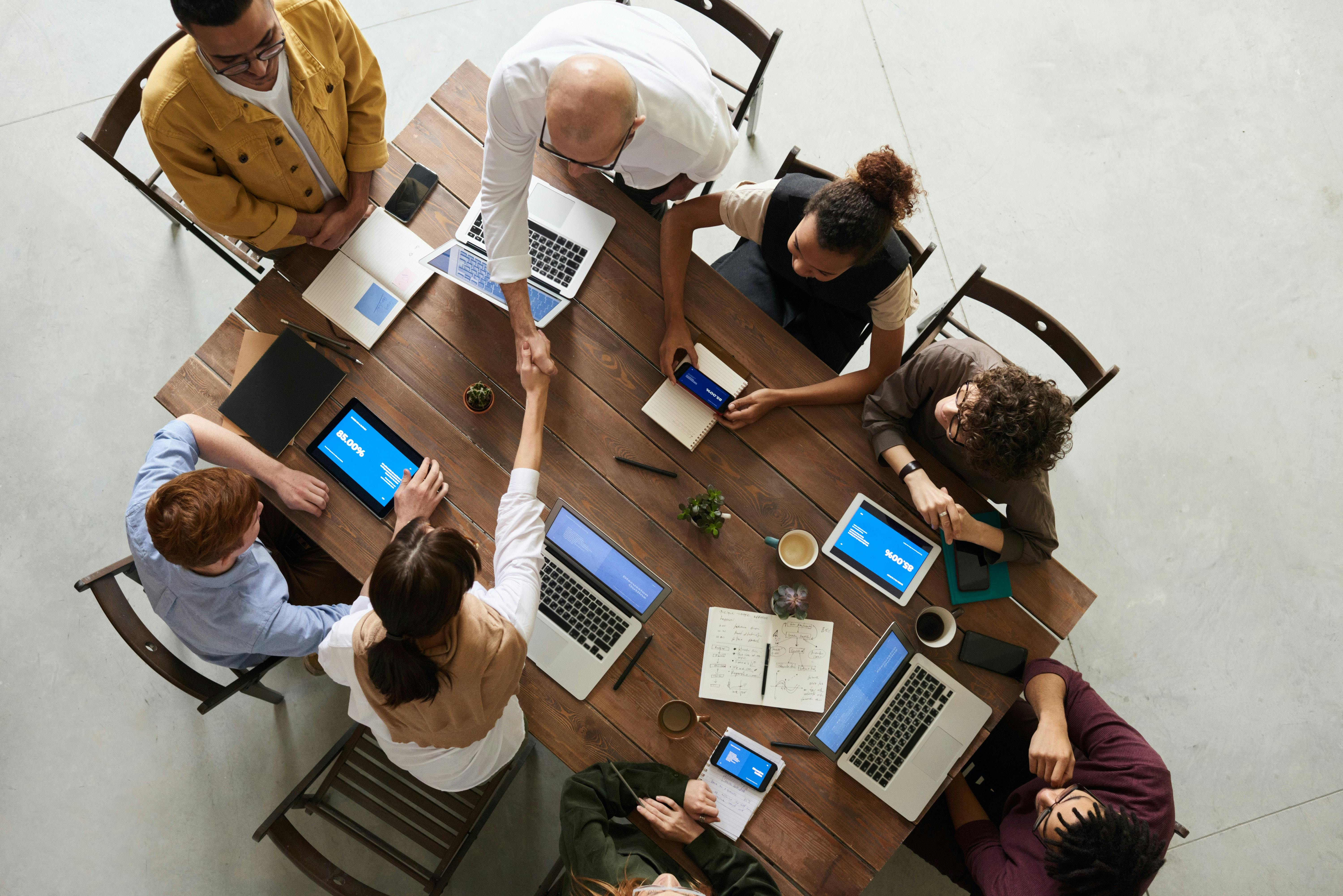 a small meeting of 8 people 