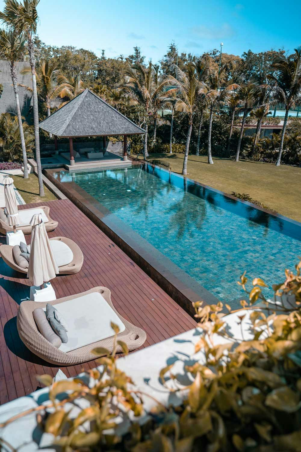 Outdoor area of luxurious villa in southern Bali