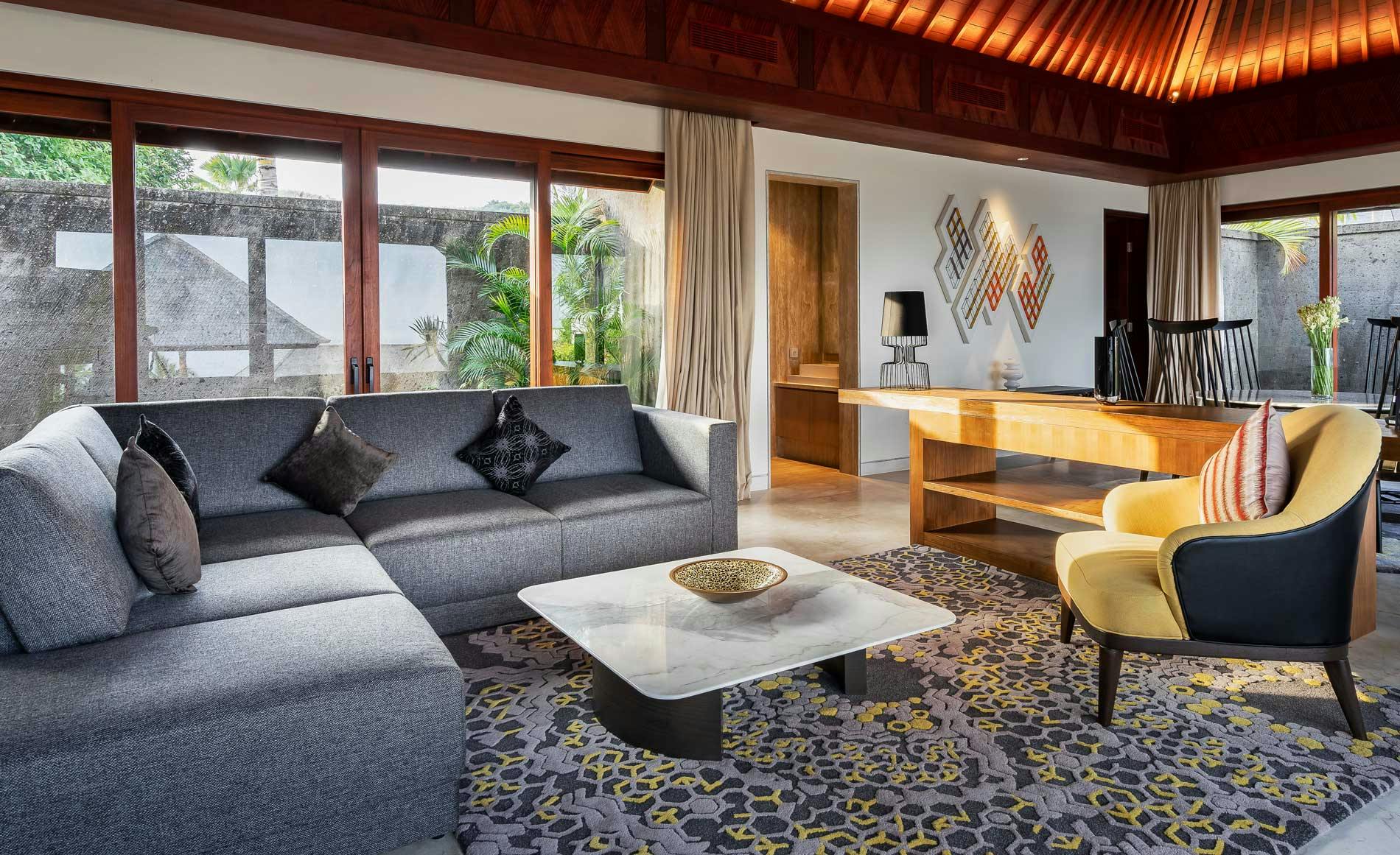 Living room of a 2-bedroom luxurious villa in Bali
