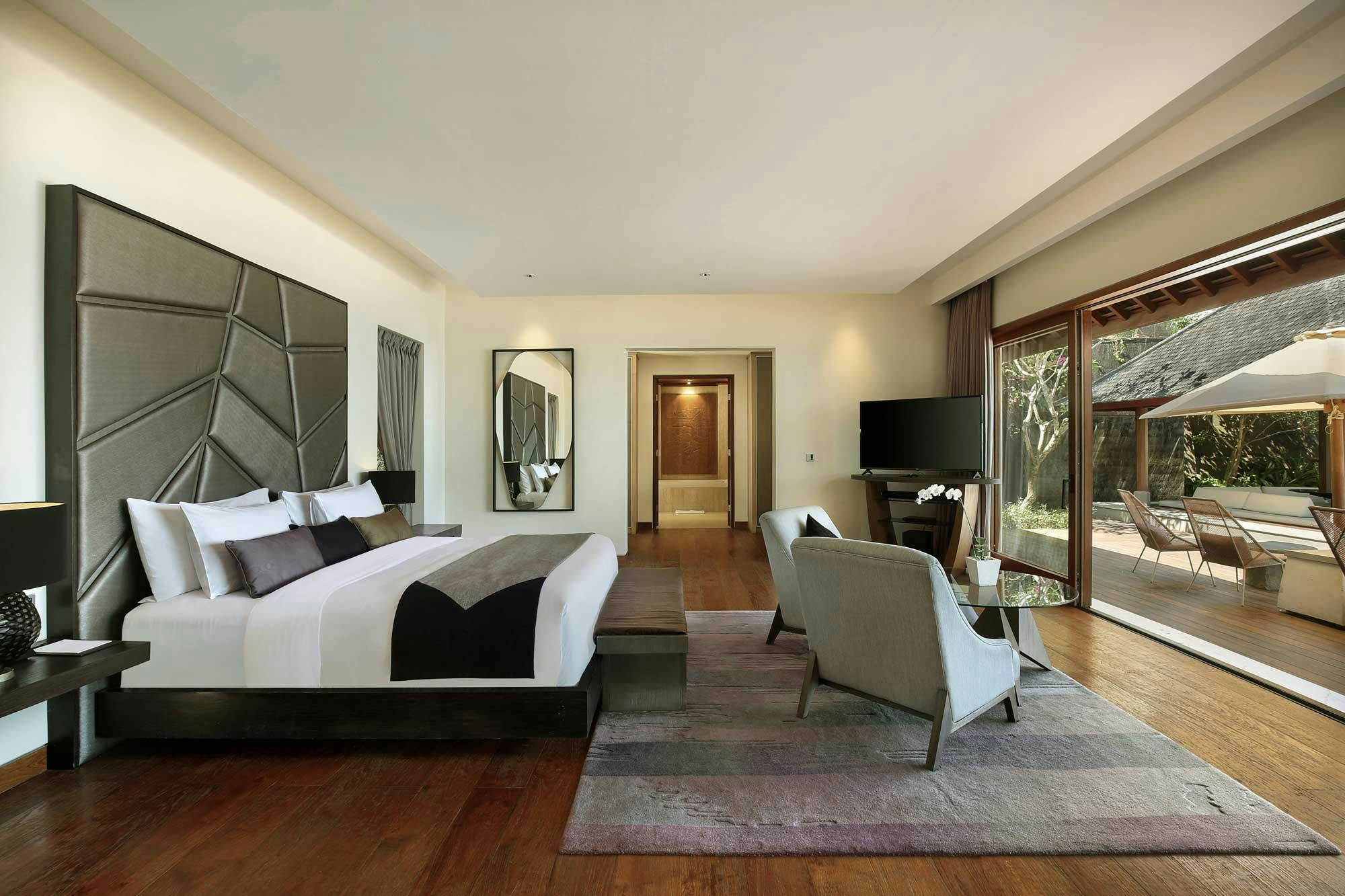 Beautiful bedroom in a luxurious villa