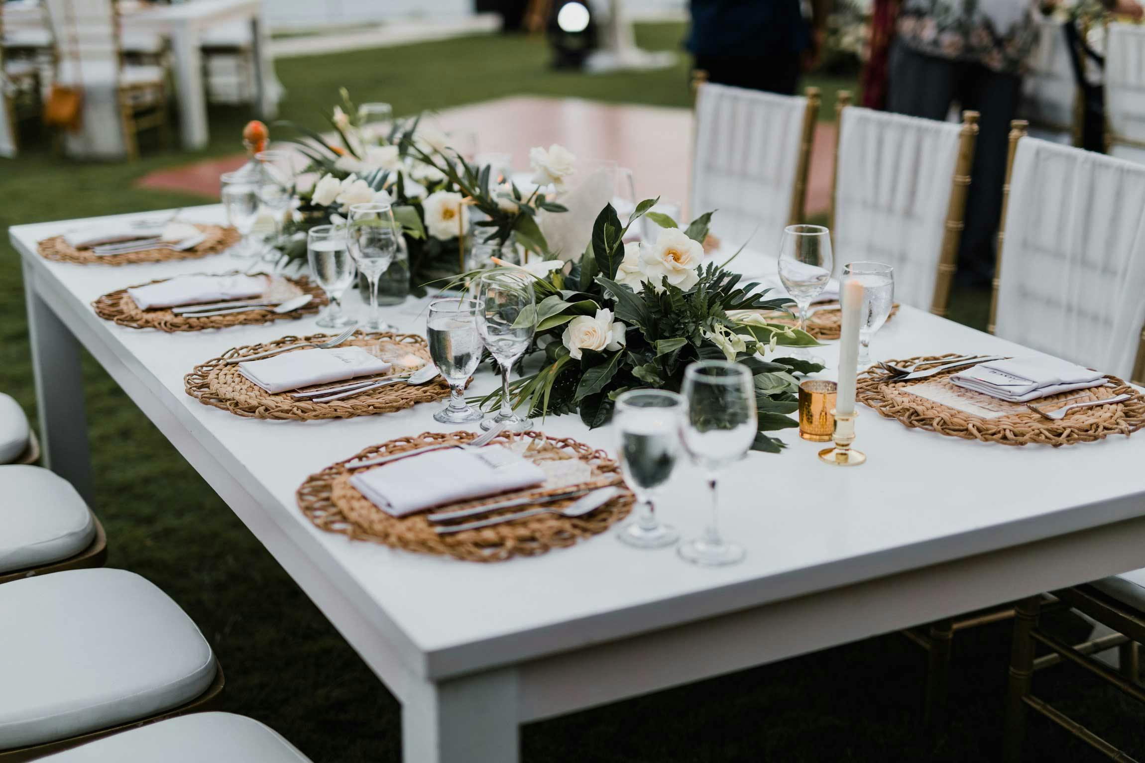 The table set up