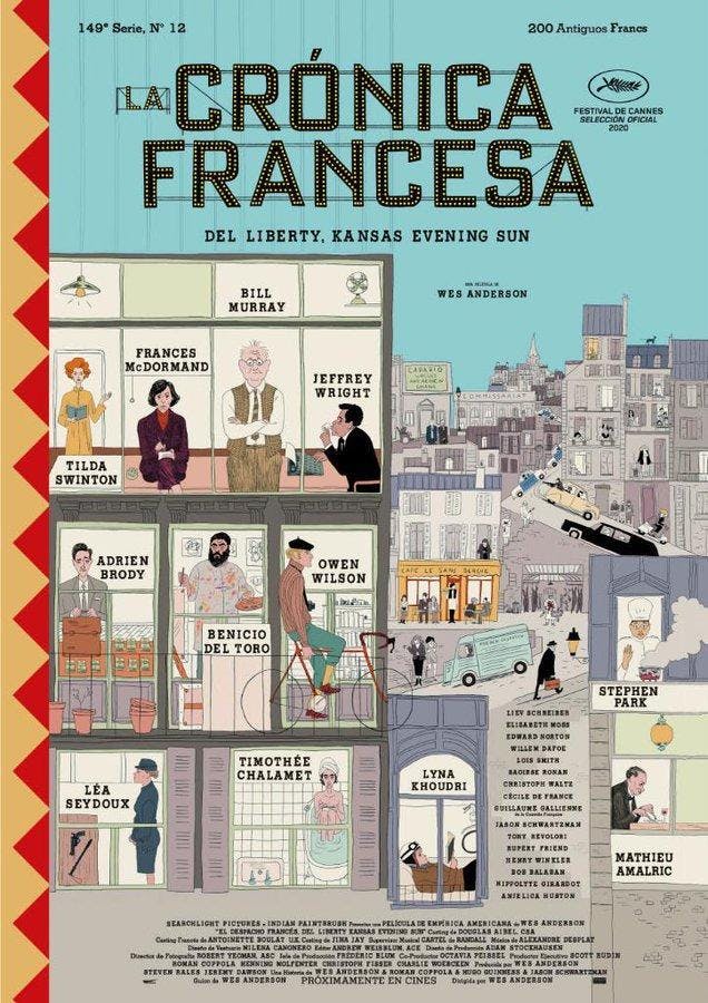 Una carta de amor al mundo del periodismo, ambientada en la redacción de un periódico estadounidense en una ciudad francesa ficticia del siglo XX, con tres historias interconectadas entre sí.