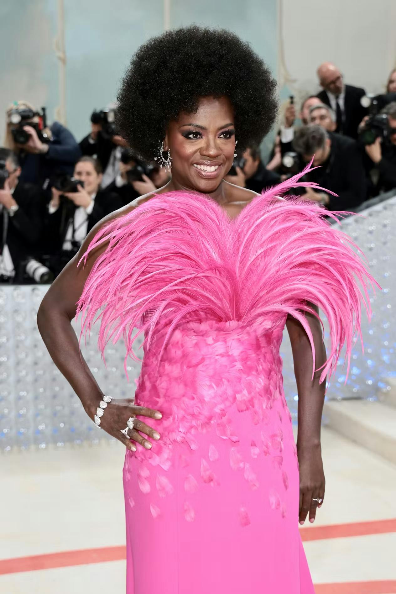 Voila Davis wearing her natural texture at Met Gala 2023 