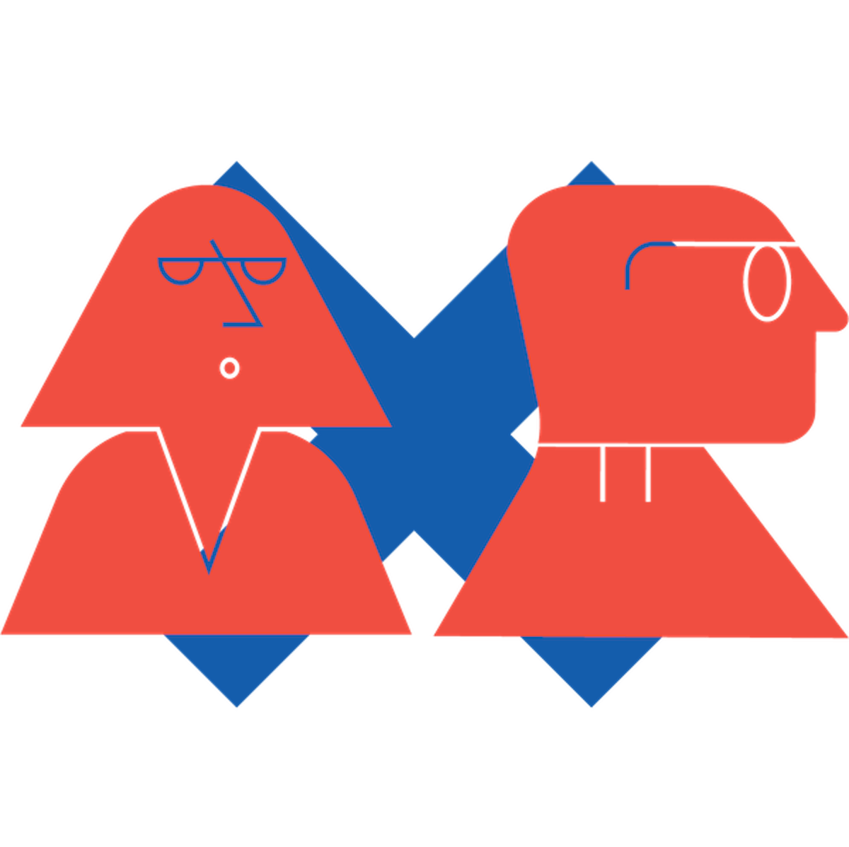 An icon of a man and a woman with a blue 'x' backdrop.