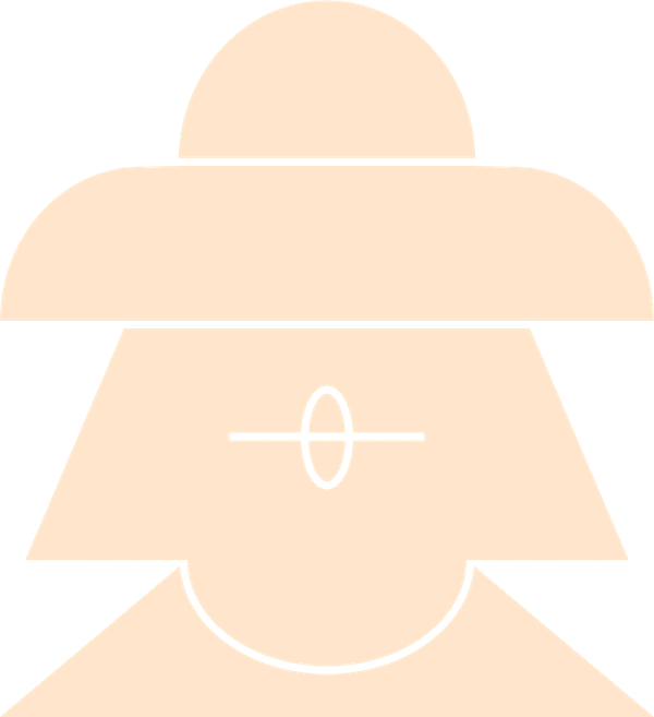 An icon of a woman wearing a hat.