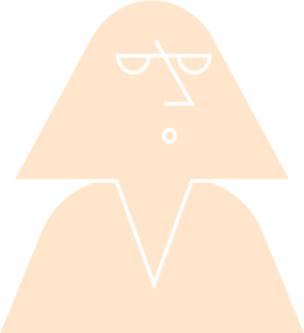 An icon of a woman wearing glasses