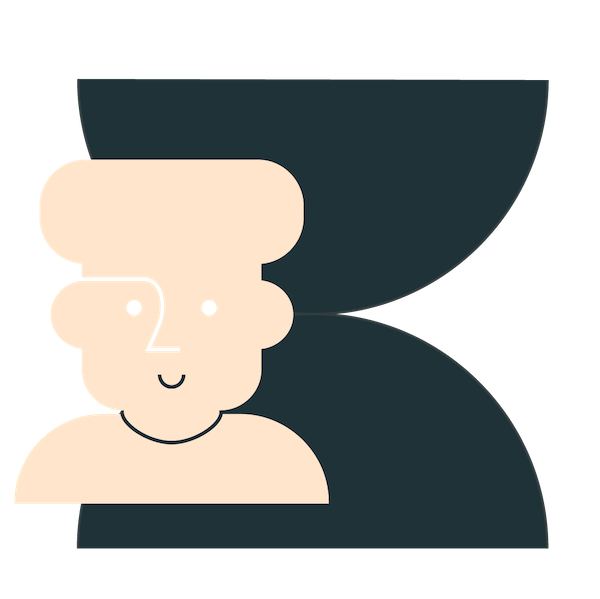 An icon of a man in front of an hourglass