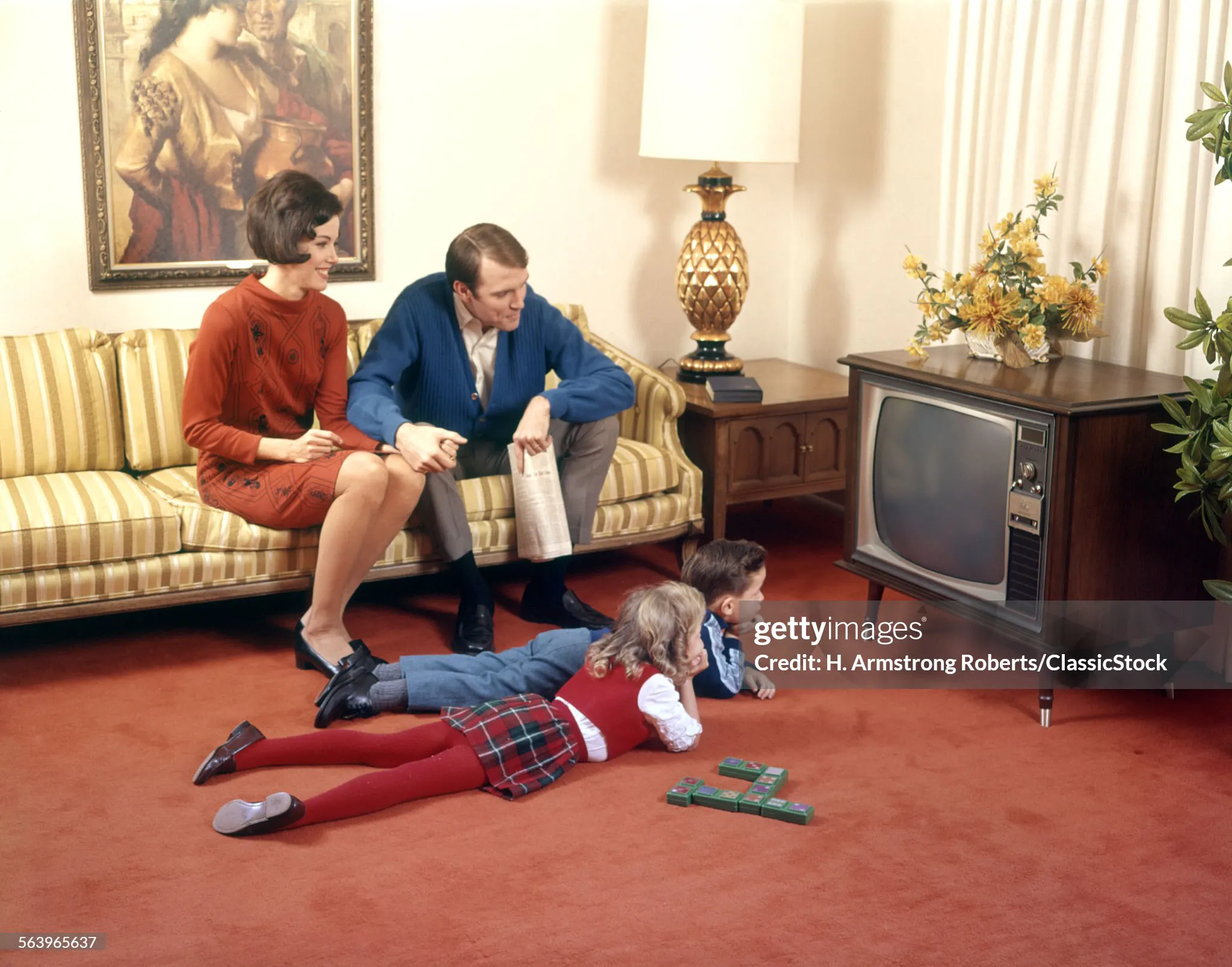 Family in living room