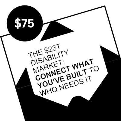 envelope with text and $75