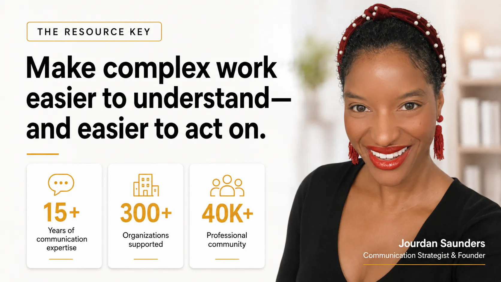 image of jourdan, the resource key experience
