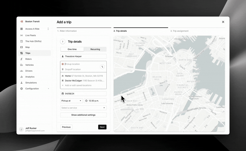 A video clip shows how a rider can now save commonly used addresses in the Ride Pingo app.