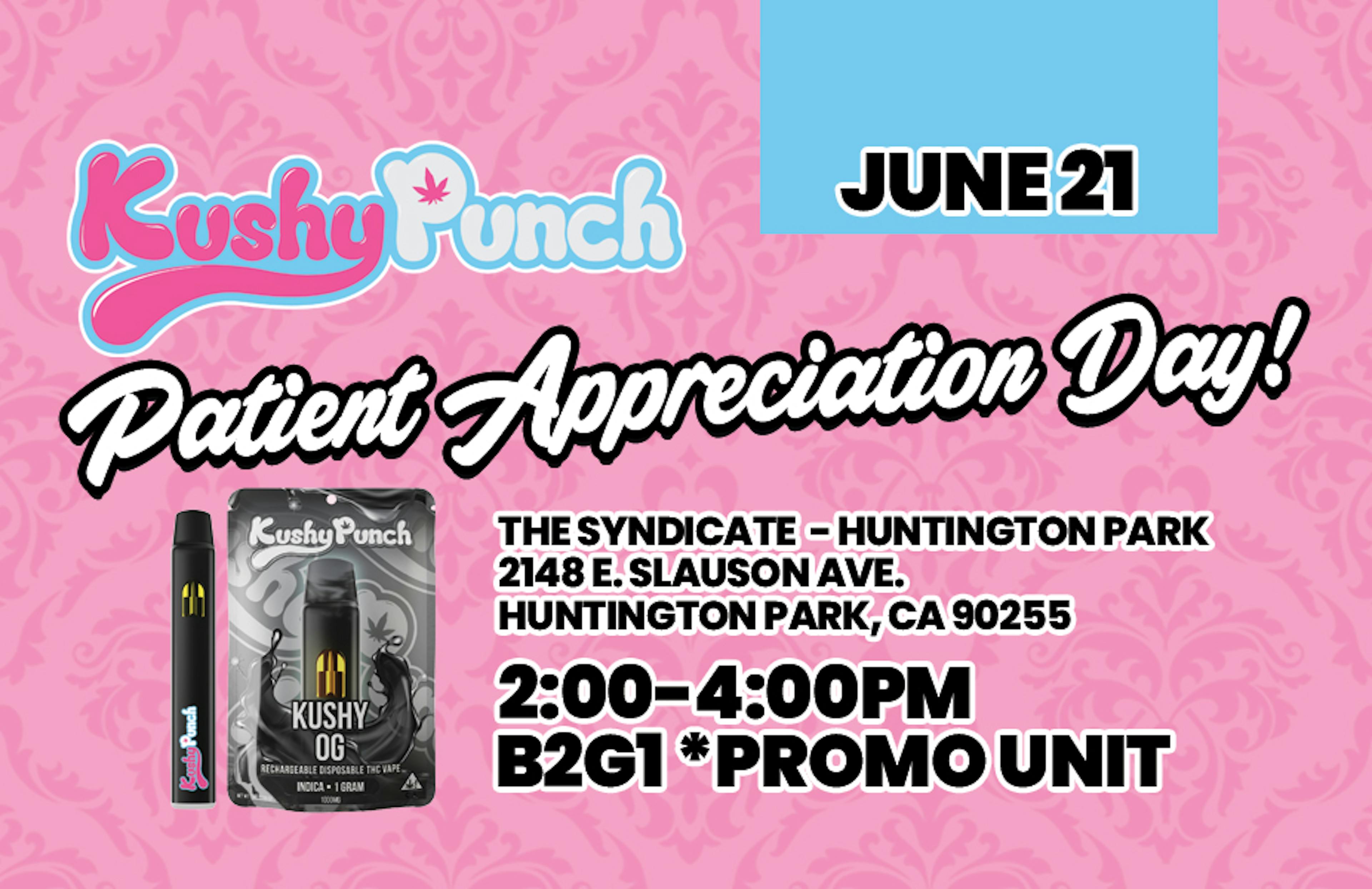 Kushy Punch is a top-selling cannabis brand known for its potent, flavorful gummies made with full-spectrum oil and natural ingredients. Loved for their lush, body-relaxing high, Kushy Punch products combine science and wellness. Now offering 1G USB-C rechargeable disposable vapes in bold flavors like Watermelon Rush, Strawnana Smoothie, and Kushy OG. Promotion: Buy 2 Kushy Punch Disposables, Get 1 for $1 — KEEP IT KUSHY wherever you go. (Huntington Park: 2148 E. Slauson Ave. Huntington Park, CA 90255)
