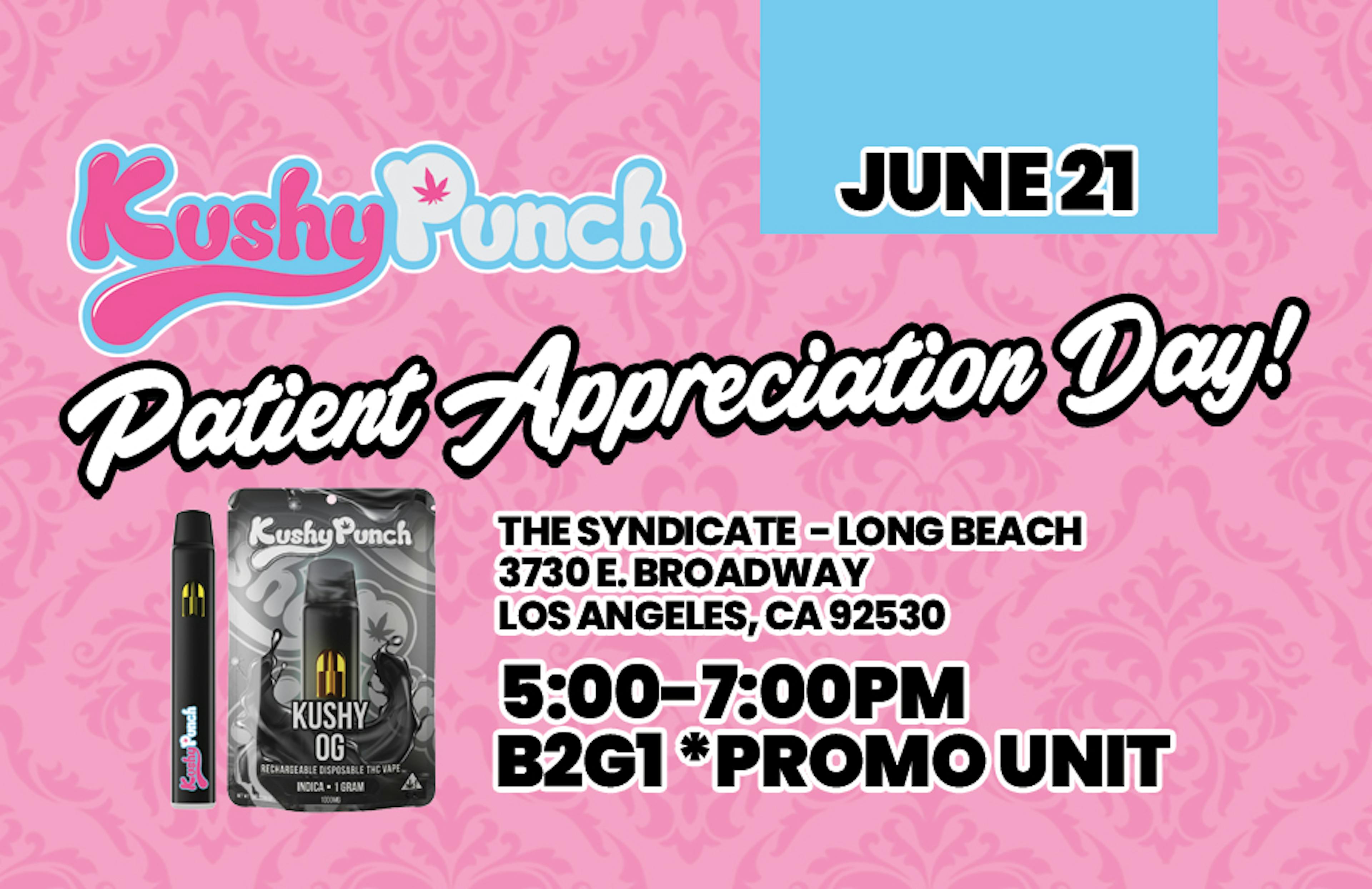 Kushy Punch is a top-selling cannabis brand known for its potent, flavorful gummies made with full-spectrum oil and natural ingredients. Loved for their lush, body-relaxing high, Kushy Punch products combine science and wellness. Now offering 1G USB-C rechargeable disposable vapes in bold flavors like Watermelon Rush, Strawnana Smoothie, and Kushy OG. Promotion: Buy 2 Kushy Punch Disposables, Get 1 for $1 — KEEP IT KUSHY wherever you go. (Long Beach: 3730 E. Broadway, Long Beach, CA 90803)