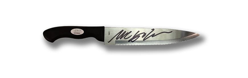 Grand Prize — Win a one of a kind priceless knife autographed by Michael C. Hall, the man behind Dexter himself. A must-have for true fans. Enter now for your chance to own it.