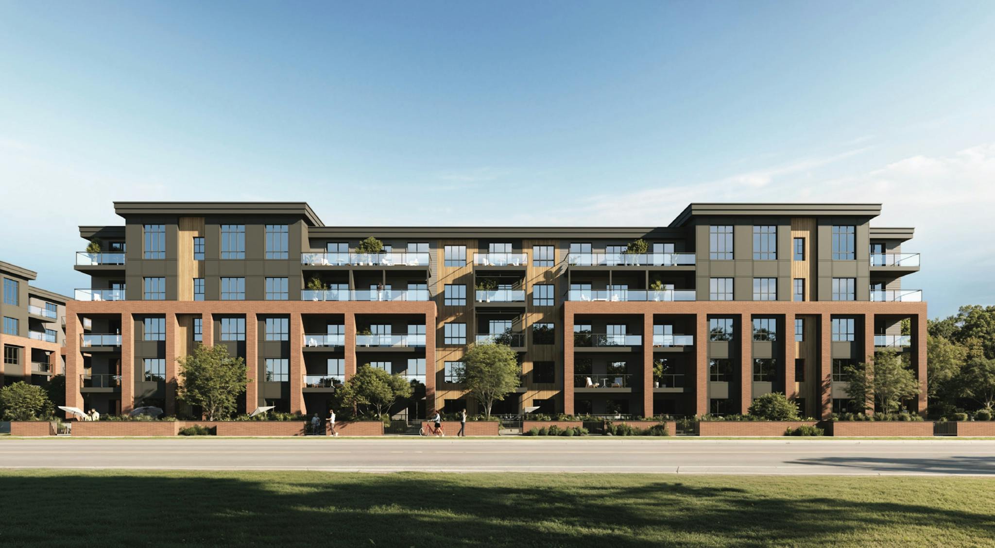 The Vintage apartments, from a front view.