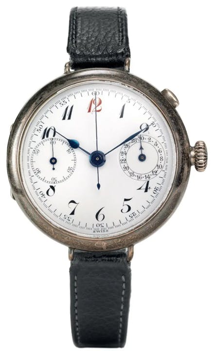 Early Breitling Chronograph with one pusher at the 2 O'Clock position. Source: breitling.com