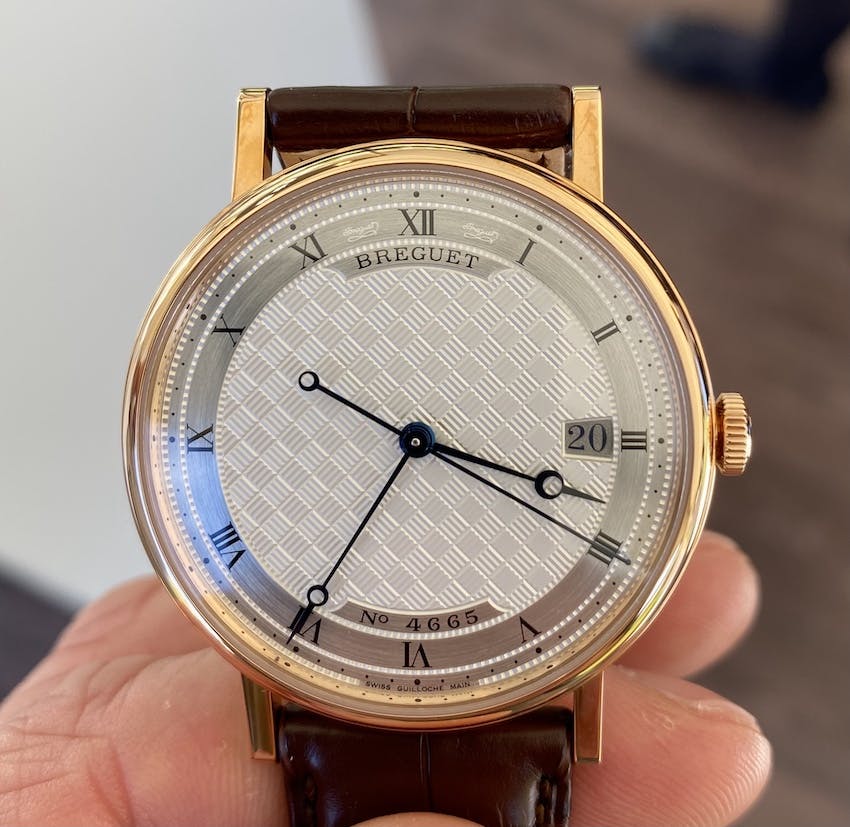 Breguet Classique with White Gold Engine-Turned Dial and Blued Gold Hands