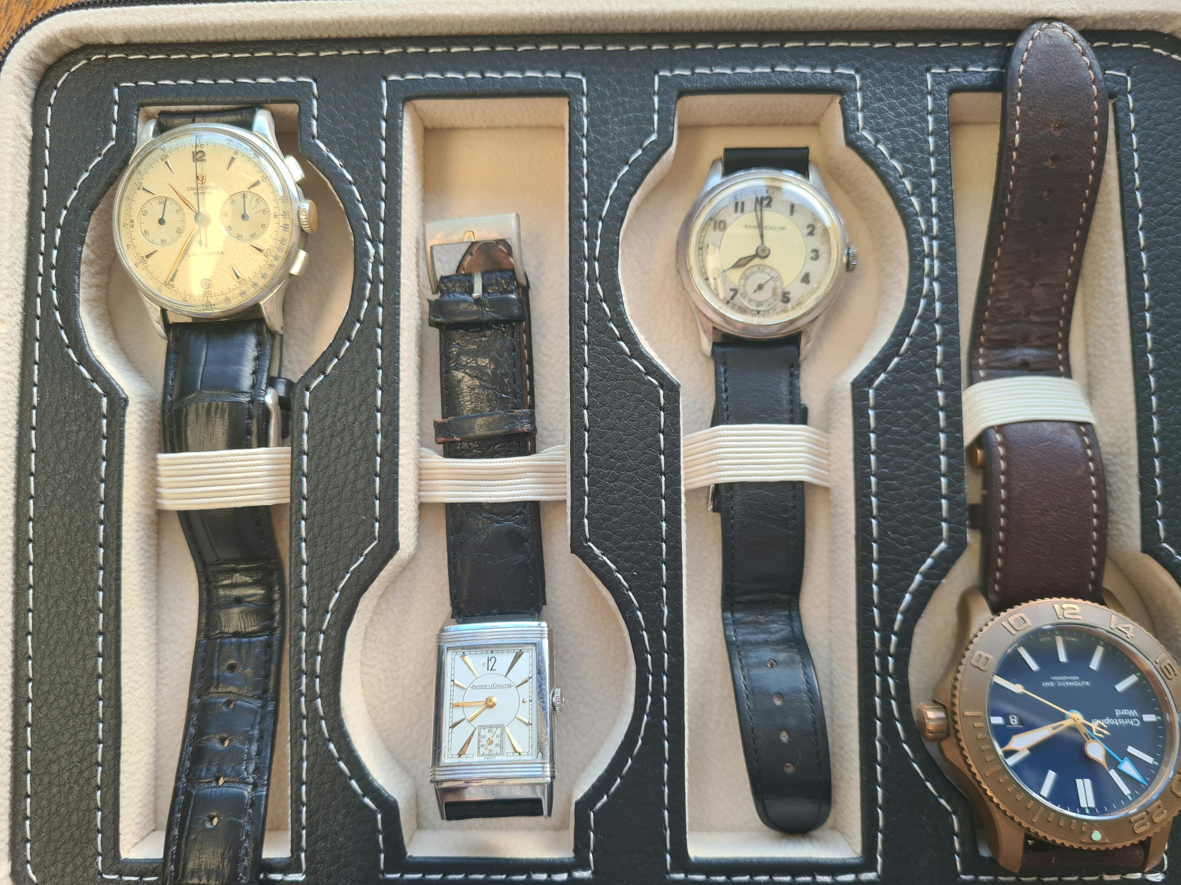 Getting my watches ready in my watchbox to take to a Meetup