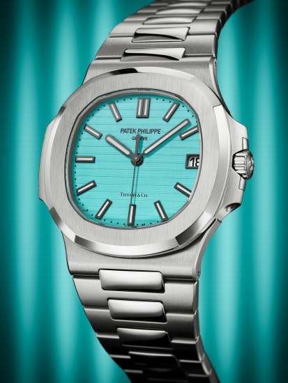 The Patek Philippe Nautilus Tiffany Special Edition made for the 170th anniversary of the relationship between the two companies.