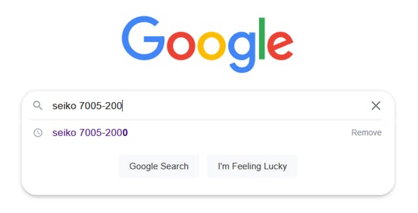Google Search for Seiko 7005-2000