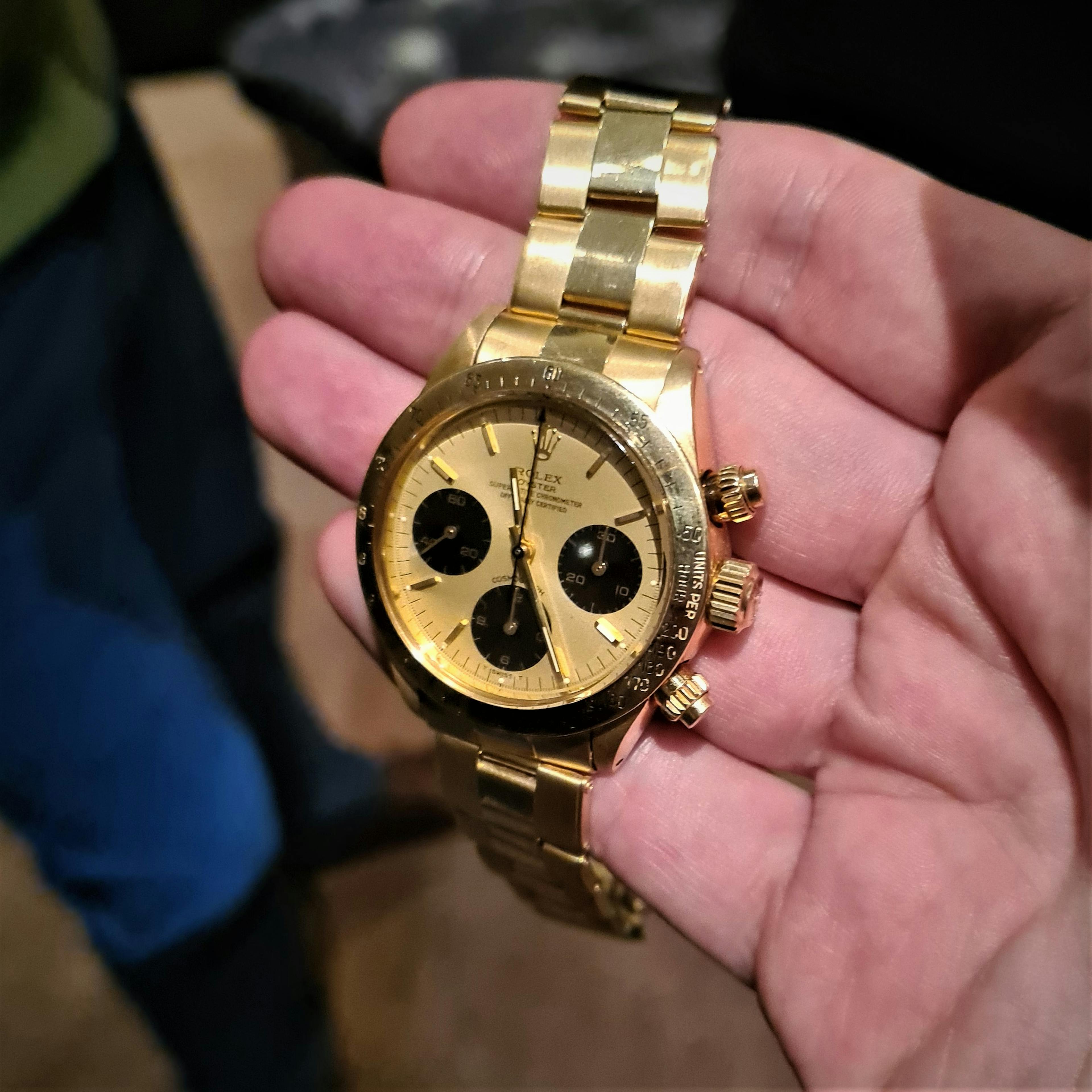 Solid Gold Rolex Daytona with Gold Dial and Black Subdials