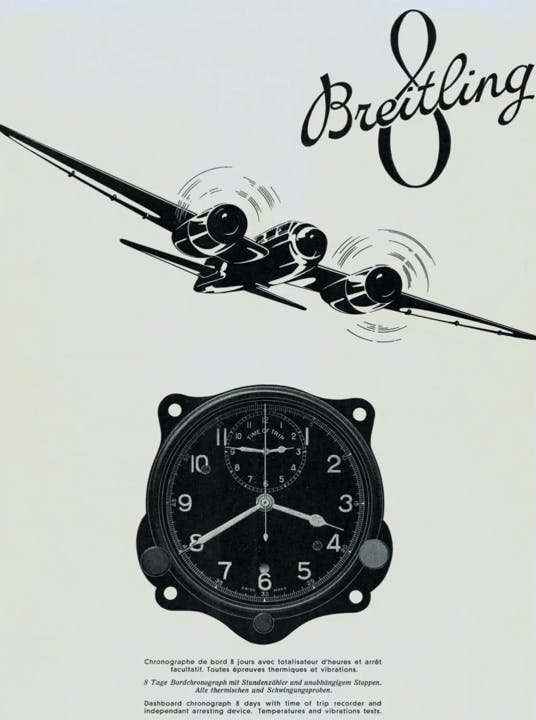 Advertisement for Breitling HUIT Cockpit Timer. Image courtesy of: breitling.com