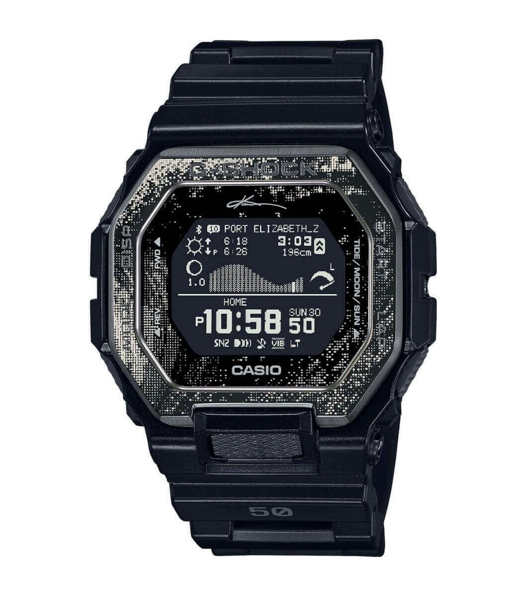 Casio G-Shock Kanao Ishagashi Collaboration showing the tide height and including many other timing and calendar functions.
