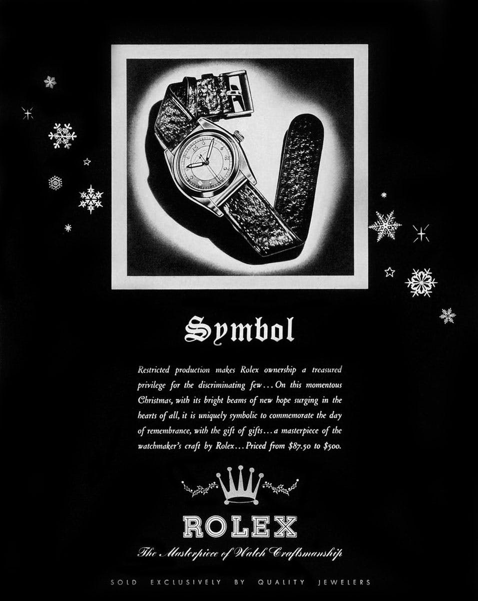 A Rolex Christmas ad from 1944