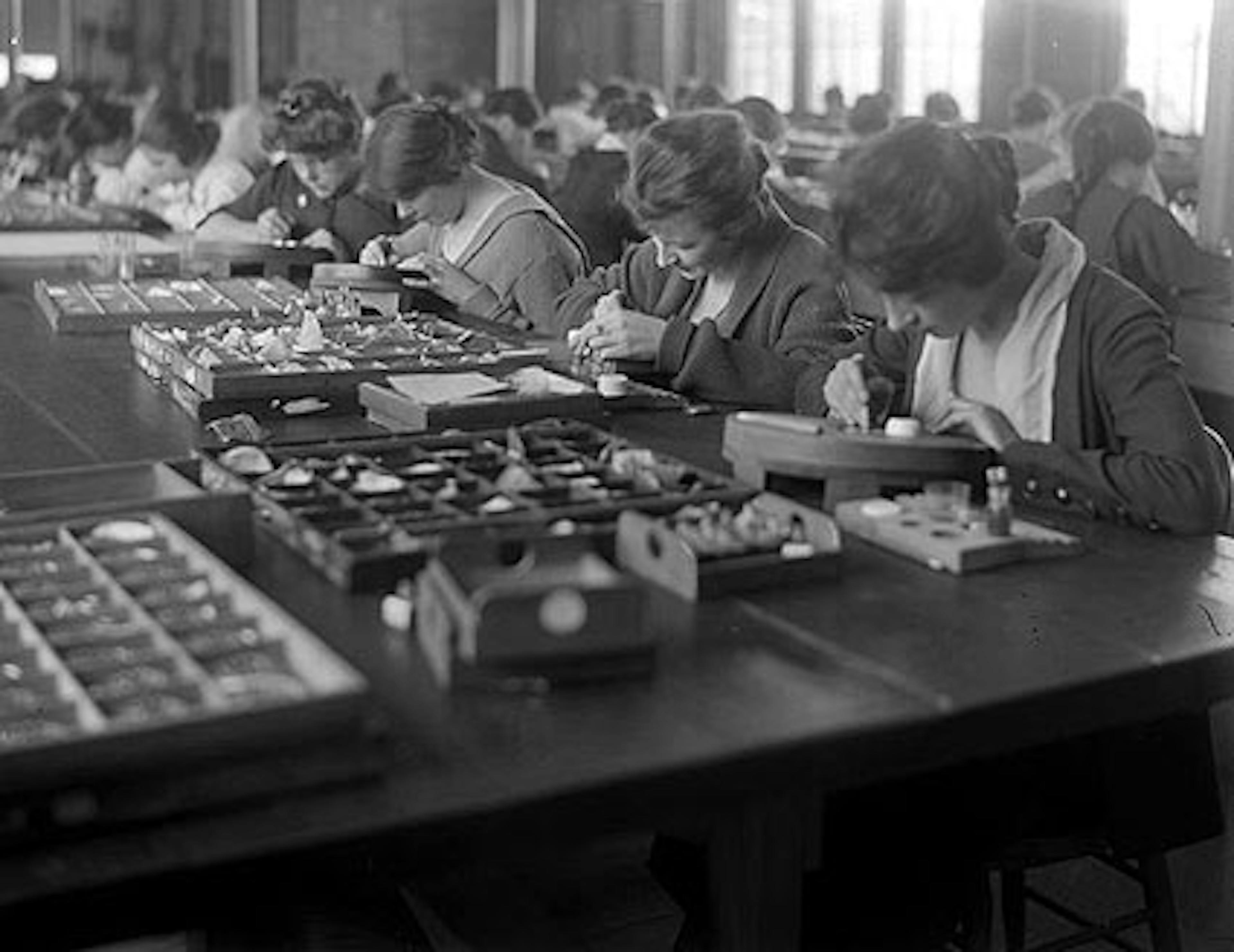 Workers at the Ingersoll Factory in the USA. 