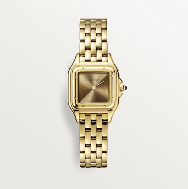 A Modern Cartier Panthere in Gold. The Panthere was named after a famous Head designer at Cariter, Jeanne Troissant. Panthere was her nickname.