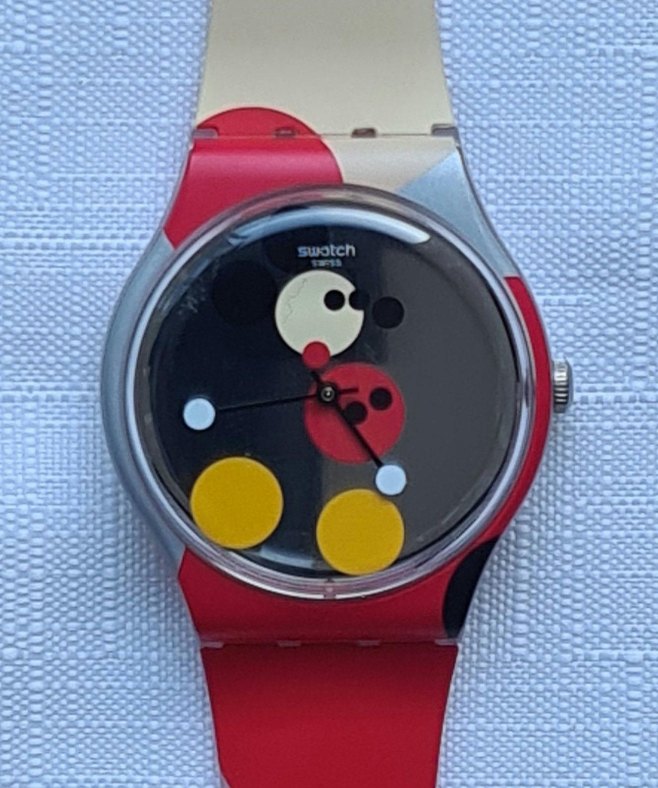 Swatch x Damien Hirst x Disney watch made in collaboration to celebrate the Swatch company's relationship with Disney.