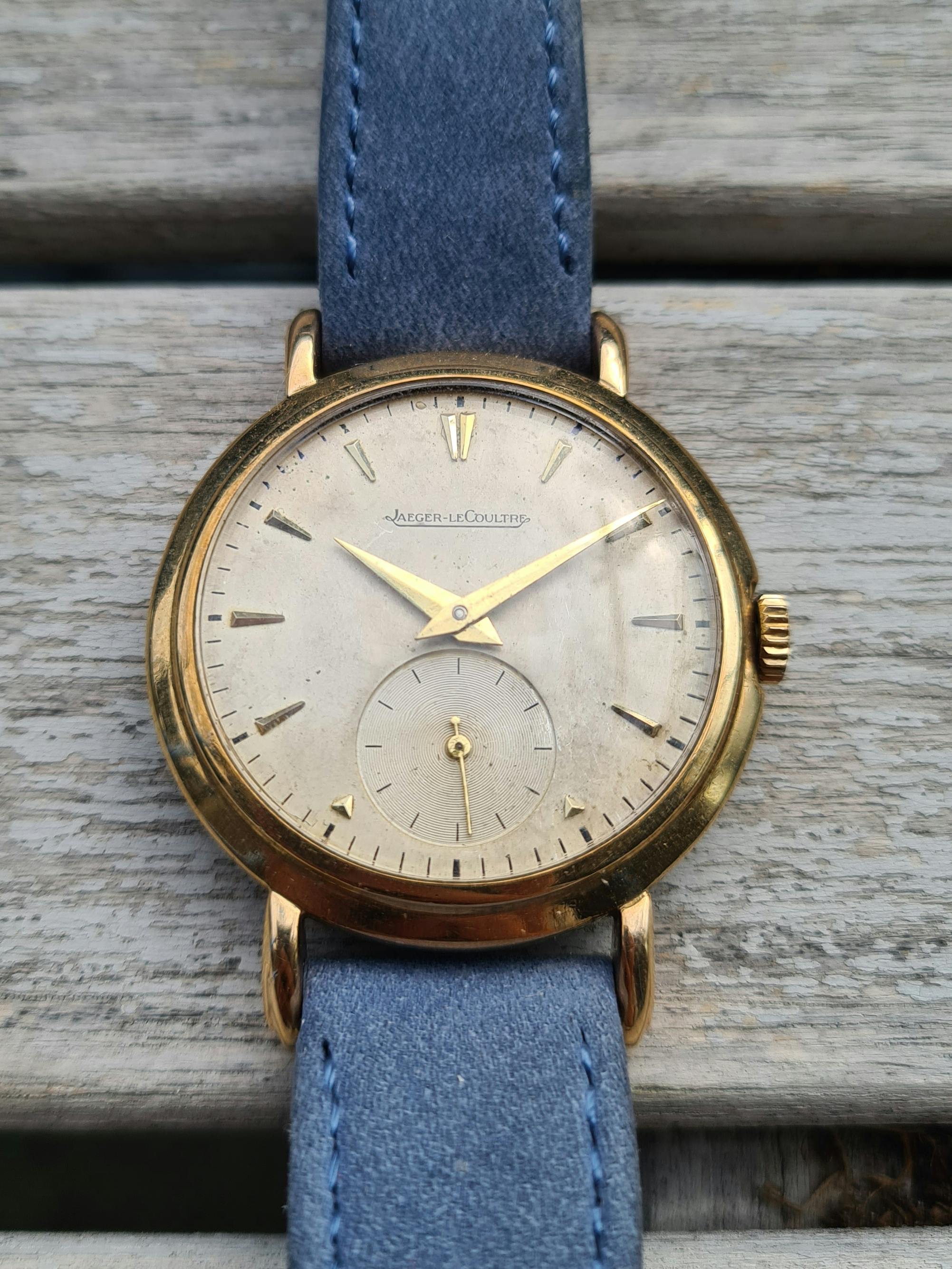 The second watch I purchased from eBay, a Gold Jaeger LeCoultre Time only dress watch from the 1950s.