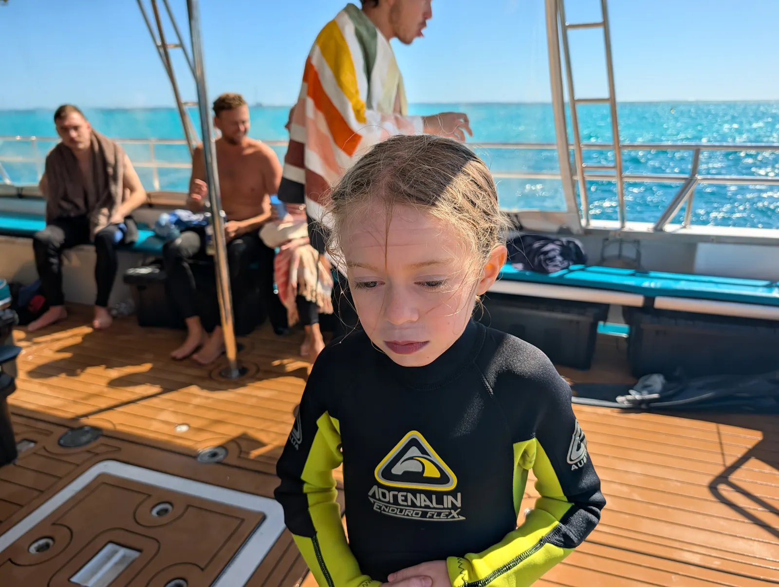 Josie did so well to stick it out to see the manta rays but she was VERY cold by the end. 