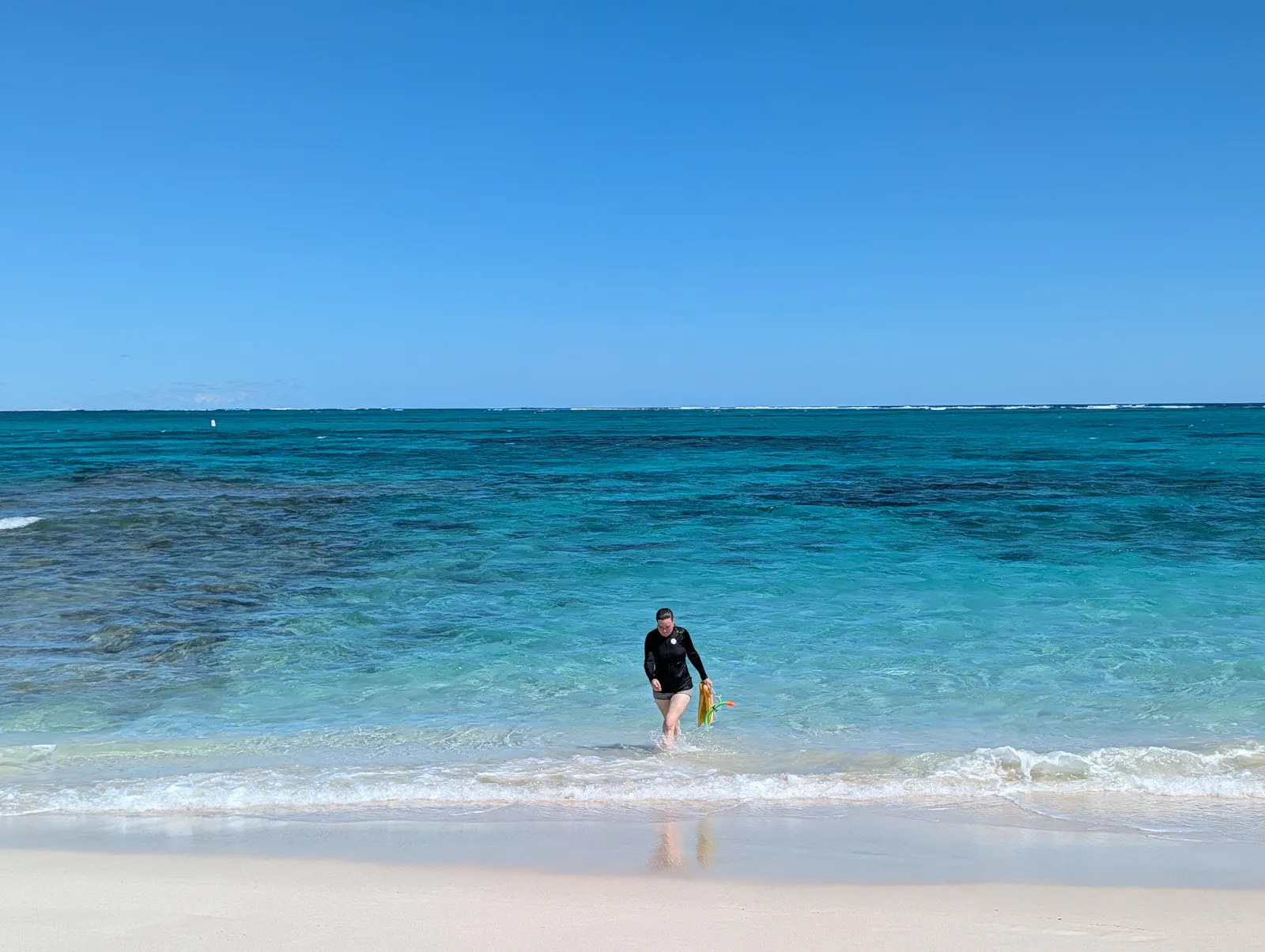 I was having such a great time I was the last one out of the ocean. 