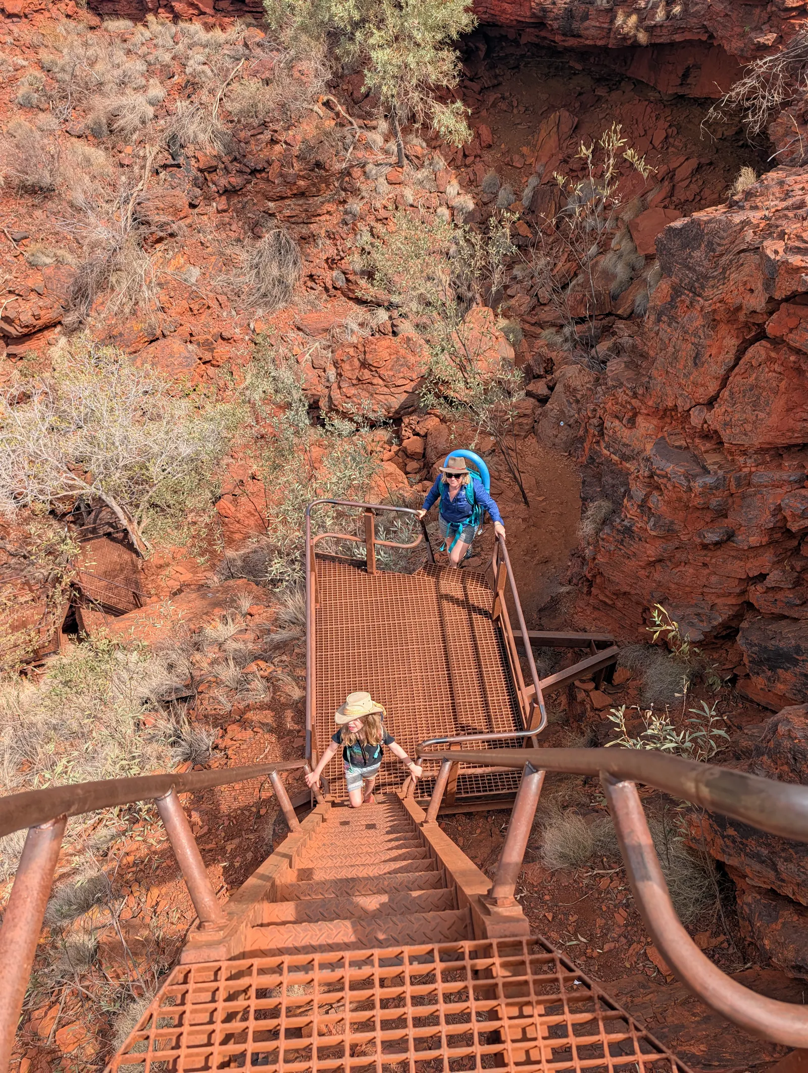 The big old ladders to brought us back up to the surface... slowly but surely!