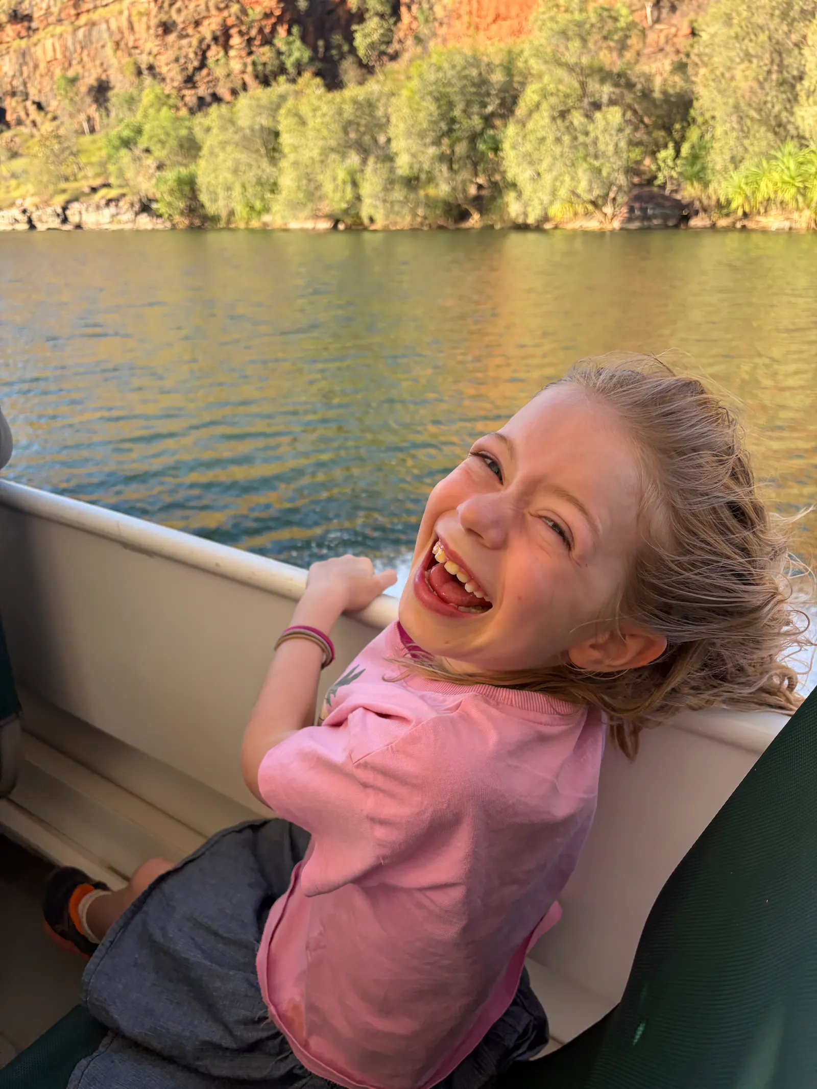 This pretty much encapsulates how much everyone, especially Josie, enjoyed going real fast down the river!