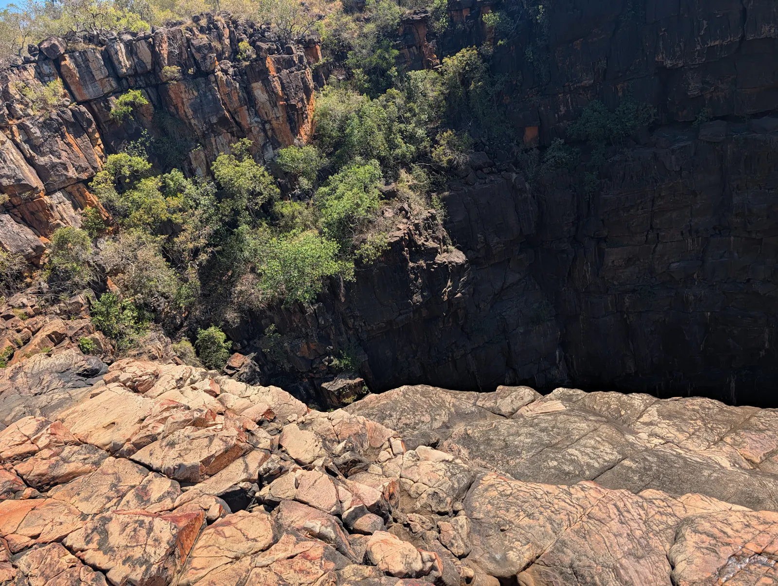 This is as close as I let Bob get to the edge, and you still couldn't actually see the water falling!
