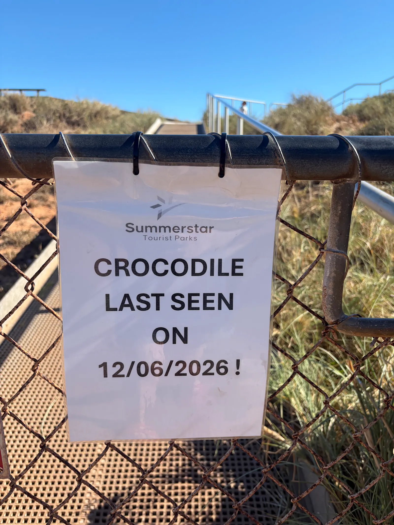 It was pretty cold so nobody was super keen on swimming, even before we saw this sign ๐ฌ.