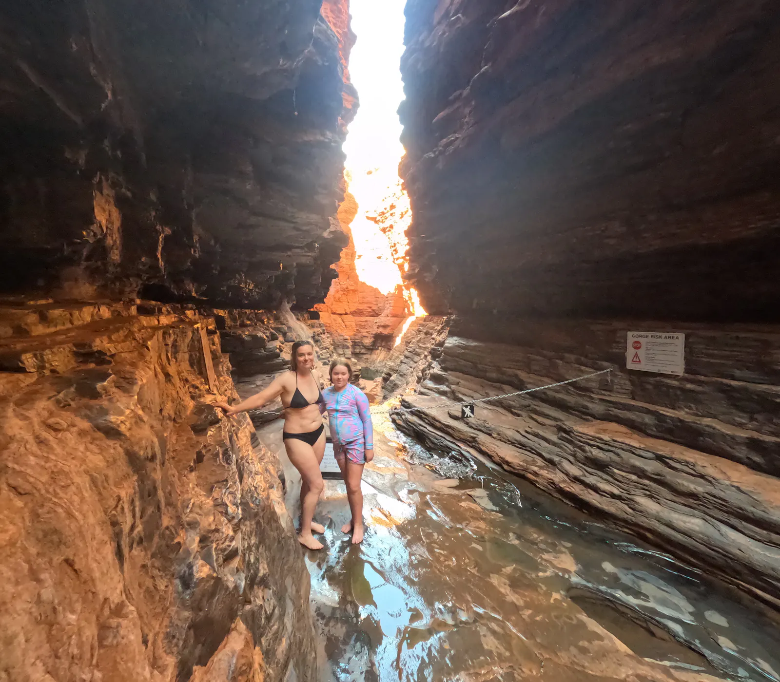 At the end of Kermit Pool the gorge continue on to a significant drop that it closed off to the general public, but can be explored through guided canyoning tours. I didn't mention that Bob, just in case he was tempted to revisit the adventures of his youth!