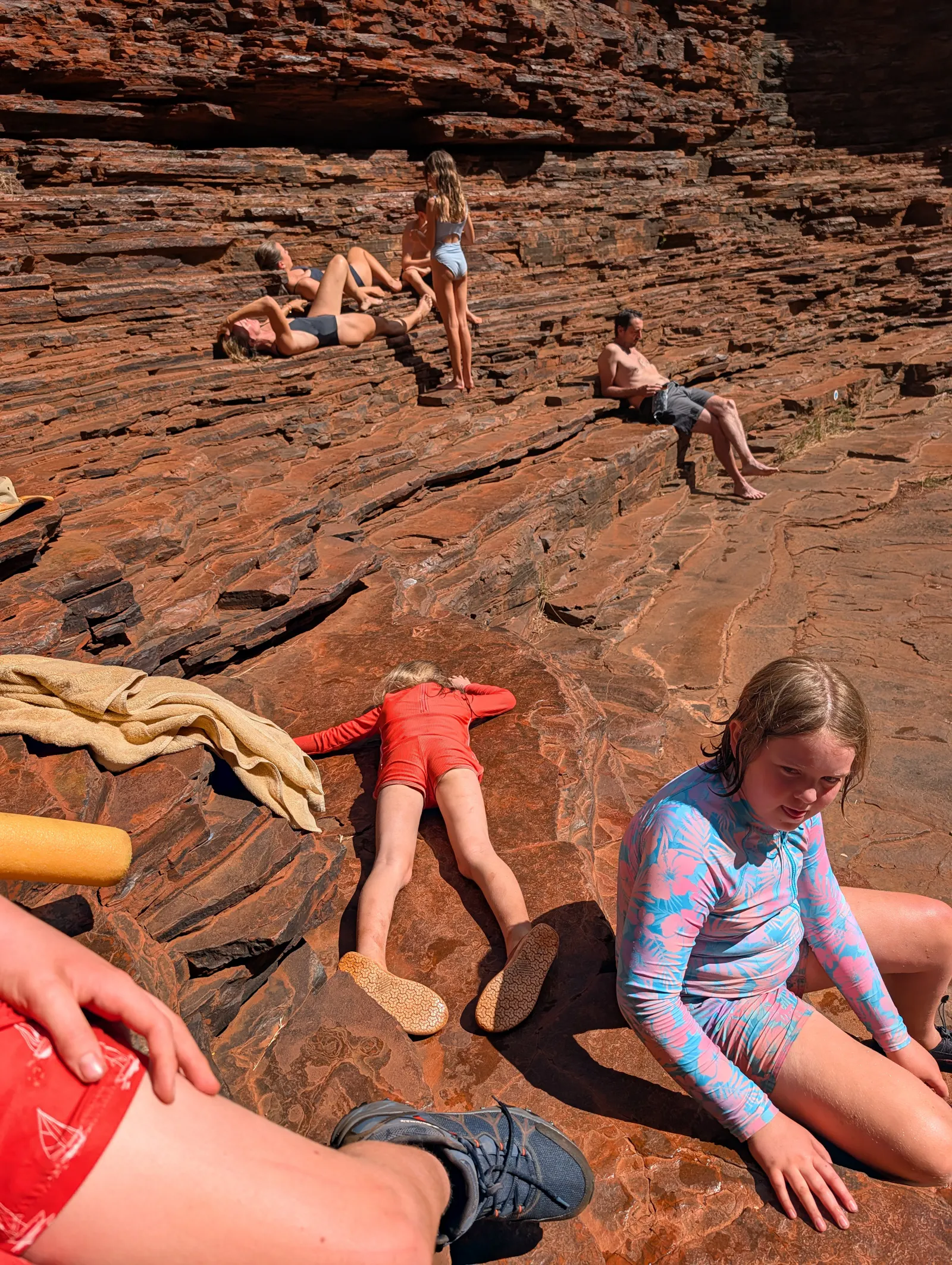 After frolicking in the pool we headed back to the ampitheatre to warm up in the sun before tackling the return journey.