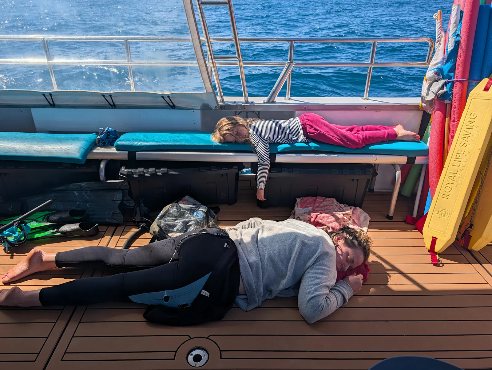 Here's me passed out on the deck of the boat. 