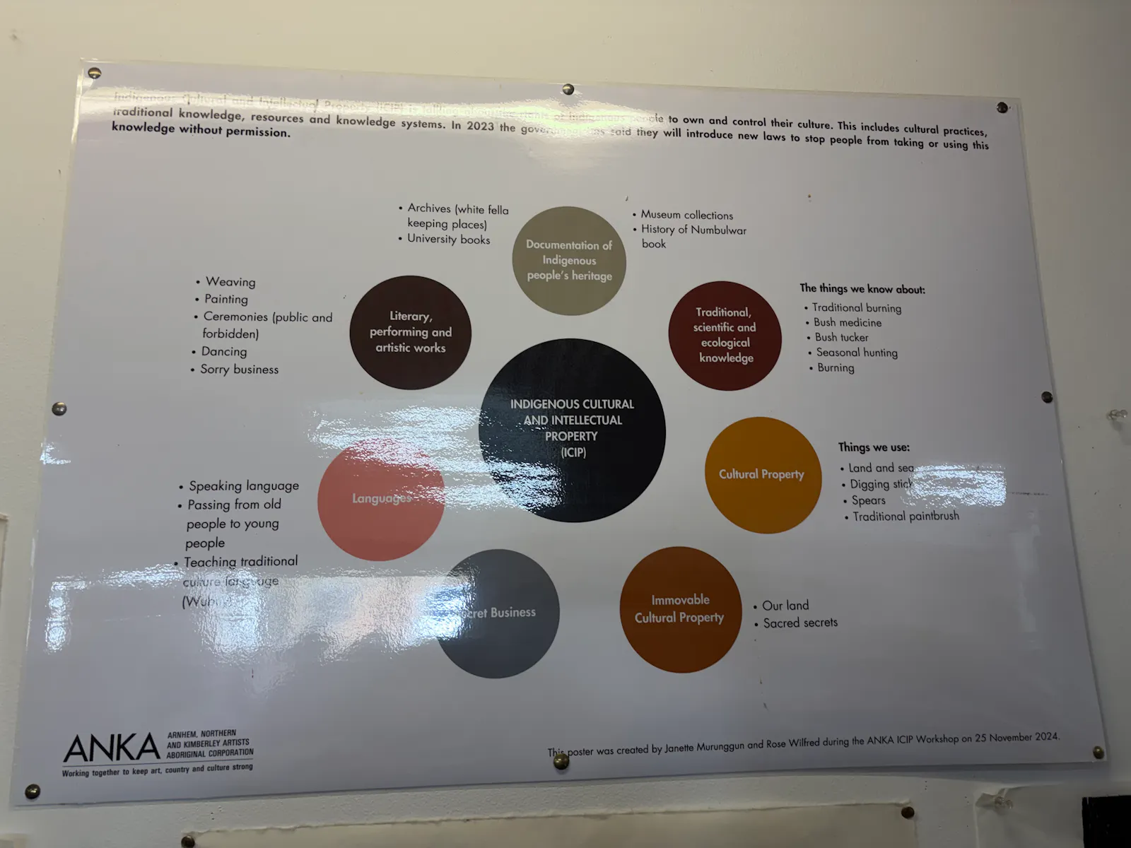 Not the best shot but a really interesting summary of the importance of Aboriginal intellectual property in the production and purchase of Aboriginal art.