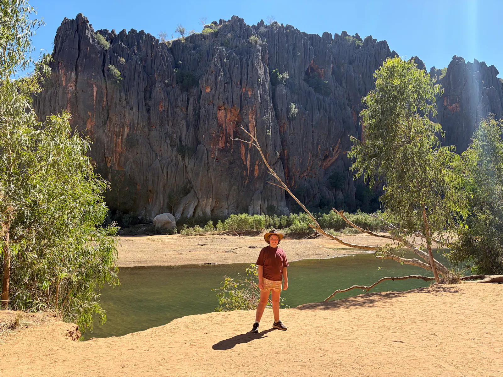The stunning gorge, which was definitely not swimmable given the number of crocs lurking about. 
