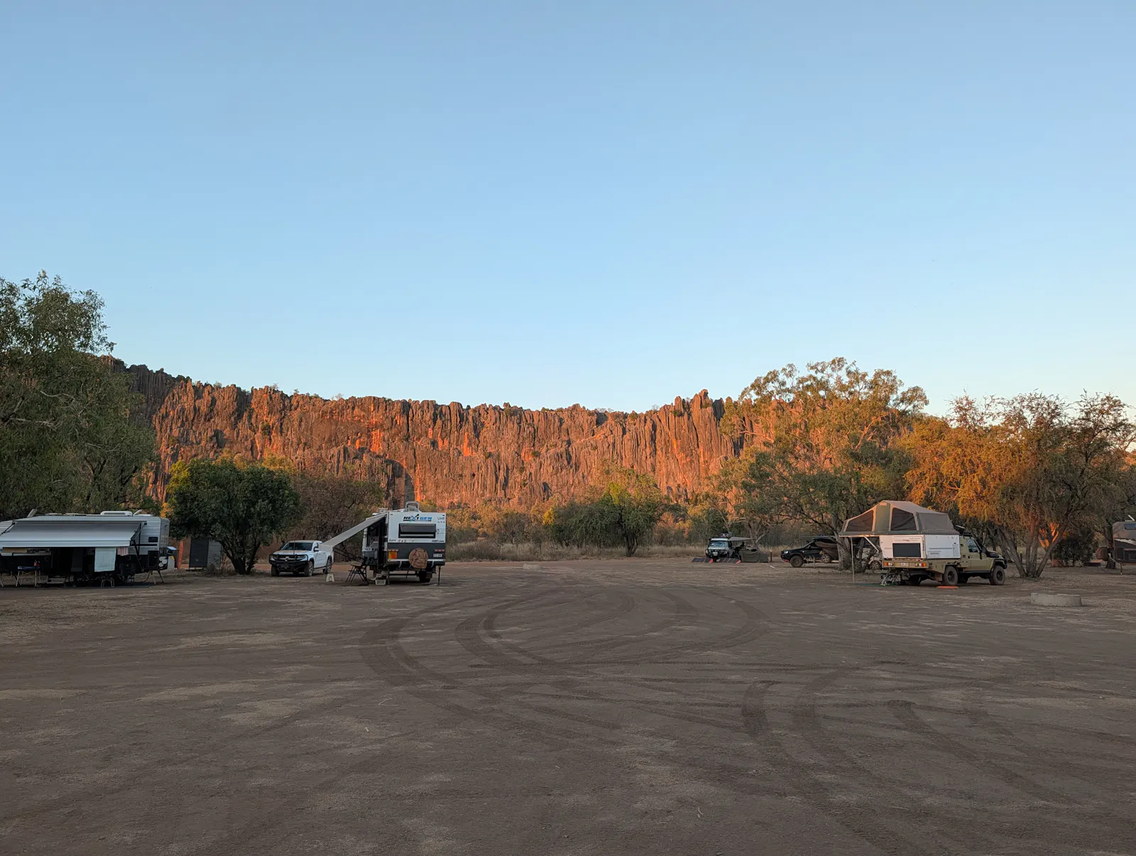 We arrived at Napier Range before sunset, thankfully, so we got to see the gorgeous light reflecting on the range. 