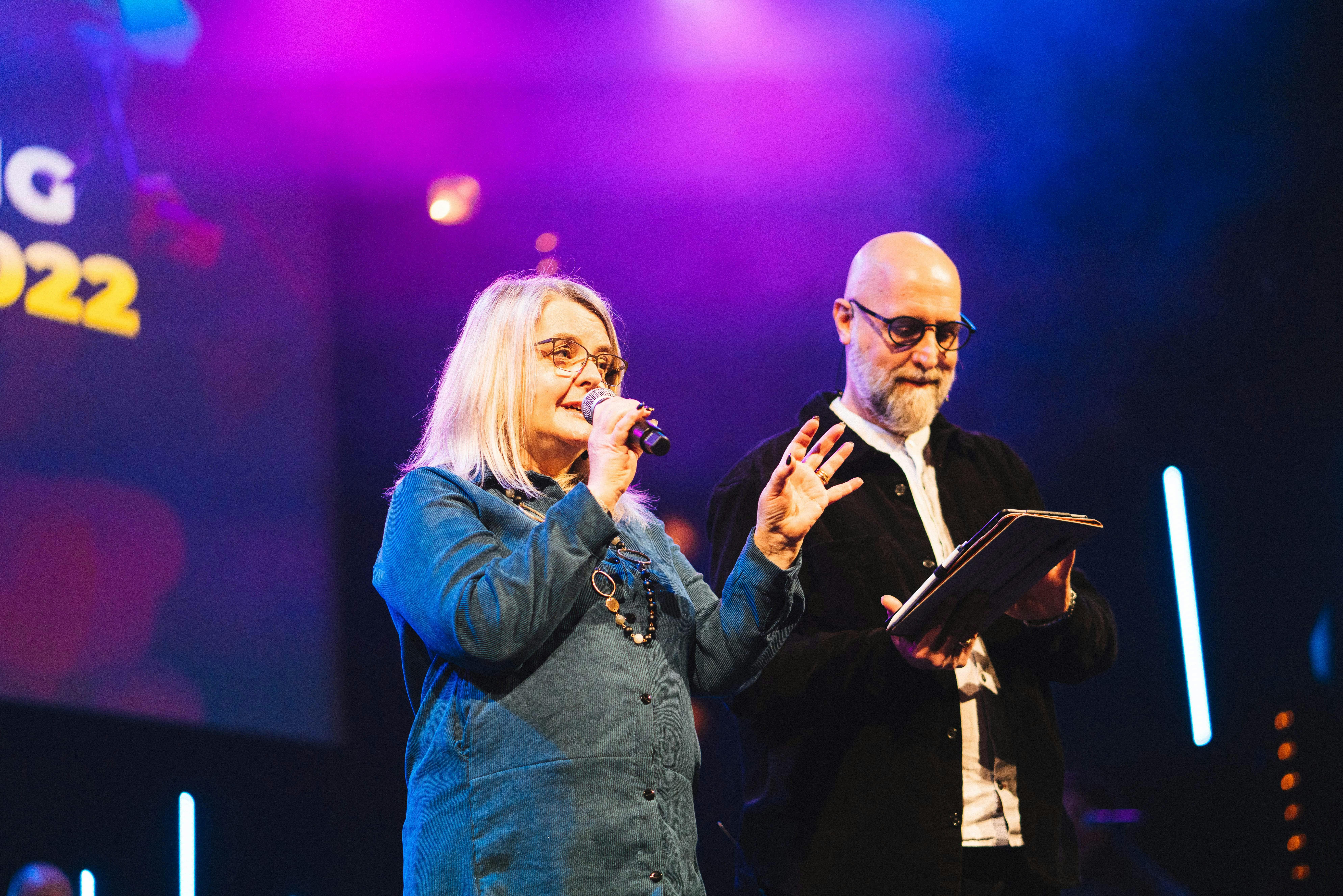 Steve and Angie on stage