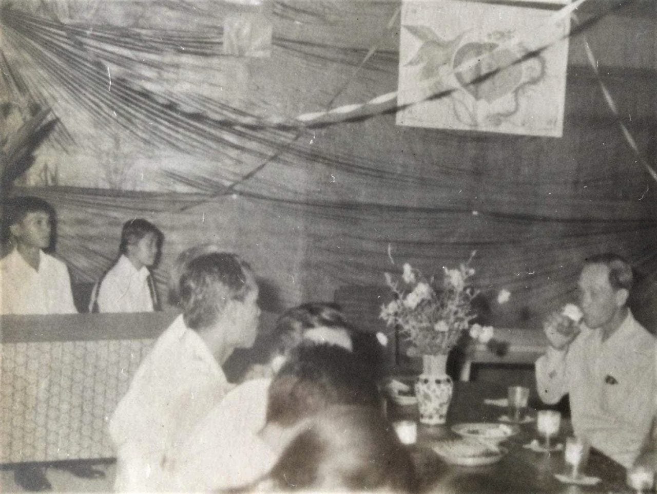 A photo of the author’s parents at their wedding. They met, fell in love and got married during their time in the Vietnamese Communist army. (Parents, left-hand side; grandfather, right-hand side).