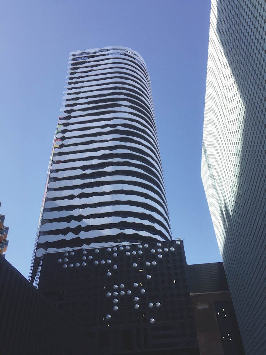 ARM’s Portrait building from street level, Swanston Street, Melbourne. Photo: Lauren Burrow.