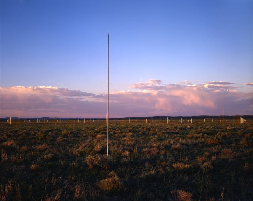 ‘Walter De Maria, The Lightning Field, 1977’ (credit: John Cliett)