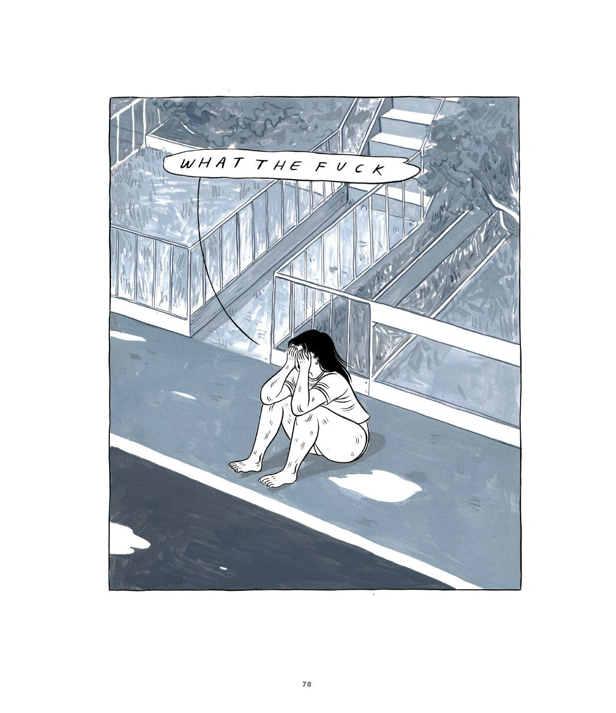 A panel from the graphic novel Stone Fruit by Lee Lai 