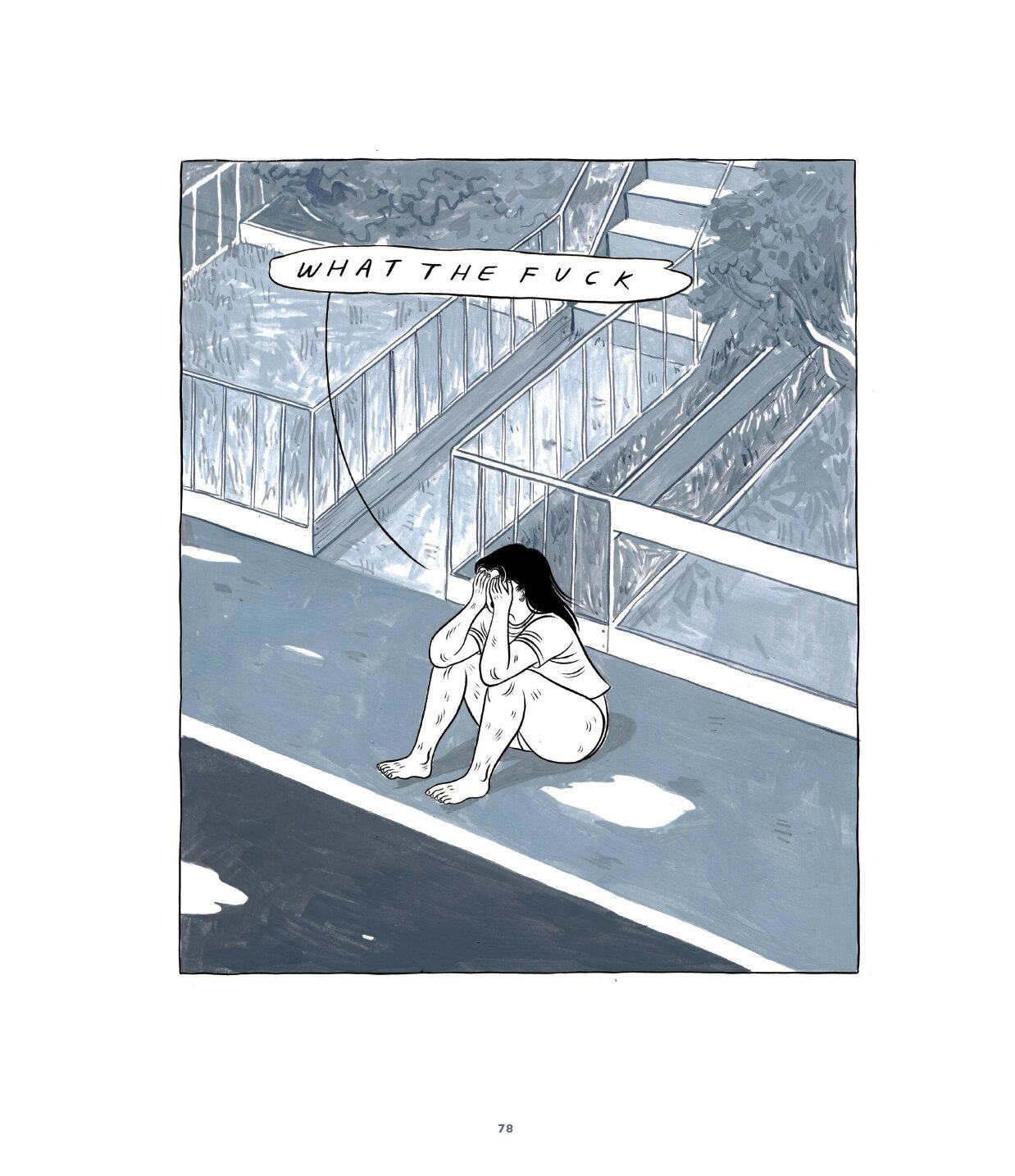 A panel from the graphic novel Stone Fruit by Lee Lai